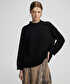 Eskitme efektli triko - IW6250050568001 - Siyah Triko