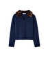 Kontrast yaka triko hırka - IW6250050595015 - Lacivert Triko