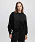 Kontrast dokulu sweatshirt - IW6250091022001 - Siyah Sweatshirt