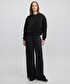 Kontrast dokulu sweatshirt - IW6250091022001 - Siyah Sweatshirt