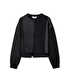 Kontrast dokulu sweatshirt - IW6250091022001 - Siyah Sweatshirt
