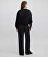 Kontrast dokulu sweatshirt - IW6250091022001 - Siyah Sweatshirt