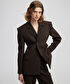 Vatkalı kruvaze blazer - IW6250106056074 - Kahverengi Blazer