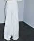 Pileli wide leg pantolon - IW6260003137018 - Ekru Pantolon