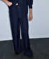 Ekose desen wide leg pantolon - IW6260003156015 - Lacivert Pantolon