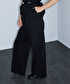 Ayarlanabilir bel wide leg pantolon - IW6260003193001 - Siyah Pantolon
