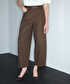 Dokulu barrel fit pantolon - IW6260003203074 - Kahverengi Pantolon
