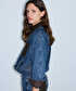 Kumaş mix denim ceket - IW6260005124629 - İndigo Ceket