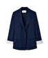 Vatkalı uzun blazer - IW6260005125015 - Lacivert Ceket
