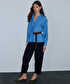 Kontrast kemerli bluz - IW6260006126028 - Açık Mavi Bluz
