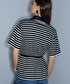 Kemerli kumaş mix bluz - IW6260006128001 - Siyah Bluz