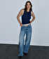 Wide leg jean pantolon - IW6260018015629 - İndigo Jean Pantolon