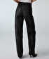 Leopar desen wide leg jean pantolon - IW6260018036001 - Siyah Jean Pantolon