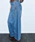 Kemerli barrel fit jean pantolon - IW6260018038629 - İndigo Jean Pantolon