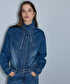 Çıkarılabilir fularlı denim gömlek - IW6260025145629 - İndigo GOMLEK