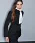 Çizgi desen yüksek yaka blazer - IW6260106122001 - Siyah Blazer