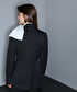 Çizgi desen yüksek yaka blazer - IW6260106122001 - Siyah Blazer