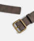 Dokulu metal tokalı kemer - IW6260053012006 - Koyu Kahverengi Kemer