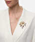 Strass taşlı çiçek broş - IW6260057006265 - Altın Broş