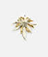 Strass taşlı çiçek broş - IW6260057006265 - Altın Broş