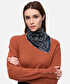 Desenli %100 ipek fular - IW6260065005015 - Lacivert Şal ve Fular
