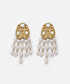 Strass taşlı ve suni incili sallantılı küpe - IW6260068032265 - Altın Küpe