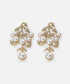 Suni incili ve strass taşlı küpe - IW6260068037265 - Altın Küpe