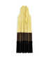 Kırışık efektli colorblock elbise - IS1260002656009 - Sarı Elbise