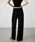 Wide leg penye pantolon - IS1260003067001 - Siyah Pantolon