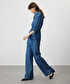 Kontrast dikişli wide leg pantolon - IS1260003078015 - Lacivert Pantolon