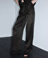 Belden bağlamalı wide leg pantolon - IS1260003099074 - Kahverengi Pantolon