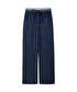 Kontrast bel wide leg pantolon - IS1260003100015 - Lacivert Pantolon