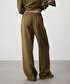 Elastik bel wide leg fit pantolon - IS1260003111022 - Haki Pantolon
