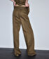 İnce kuşaklı wide leg pantolon - IS1260003138177 - Koyu Haki Pantolon