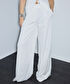 Kırışık efektli wide leg pantolon - IS1260003183082 - Krem Pantolon