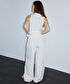 Keten içerikli wide leg fit pantolon - IS1260003186002 - Beyaz Pantolon