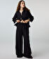 Çizgili wide leg pantolon - IS1260003193001 - Siyah Pantolon