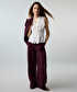Kemerli wide leg keten pantolon - IS1260003215008 - Mürdüm Pantolon