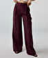 Kemerli wide leg keten pantolon - IS1260003215008 - Mürdüm Pantolon