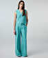 Dokulu wide leg pantolon - IS1260003217013 - Mint Yeşili Pantolon