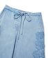 Çiçek aplikeli pantolon - IS1260003230CC2 - Açık İndigo Pantolon