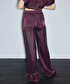 Parlak dokulu wide leg pantolon - IS1260003245008 - Mürdüm Pantolon