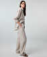 İnce kemerli keten pantolon - IS1260003270030 - Taş Pantolon