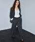 Raw edge wide leg pantolon - IS1260003274005 - Gri Pantolon