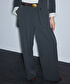 Raw edge wide leg pantolon - IS1260003274005 - Gri Pantolon