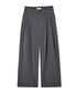 Raw edge wide leg pantolon - IS1260003274005 - Gri Pantolon