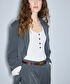 Raw edge wide leg pantolon - IS1260003274005 - Gri Pantolon