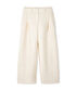 Kemerli barrel fit pantolon - IS1260003375018 - Ekru Pantolon