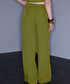 Wide leg elastik bel pantolon - IS1260003379198 - Yağ Yeşili Pantolon