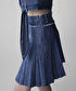 Denim mix triko etek - IS1260004087629 - İndigo Etek